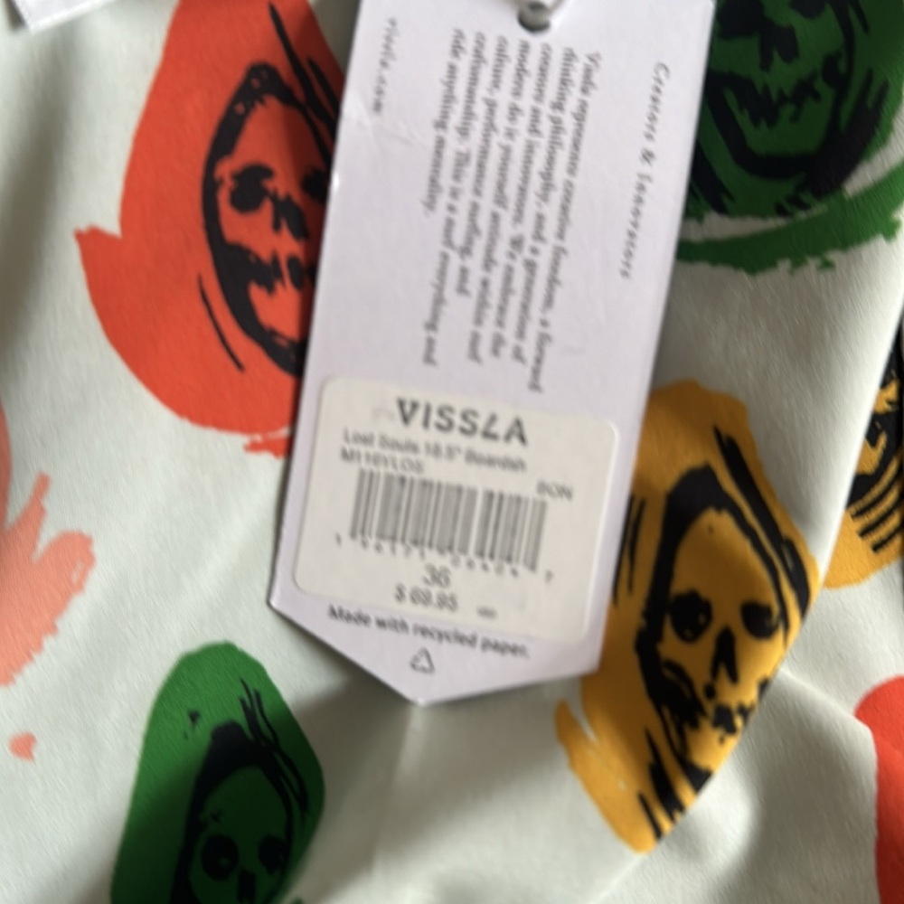 VISSLA x Nathan Kostechko Board Shorts Swim Trunks Lost Souls Sz 36 NWT - Picture 4 of 4